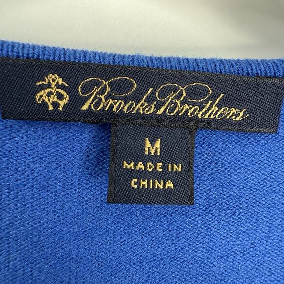 Brooks Brothers Cardigan Sweater Royal Blue Cotton Tiny Buttons M - Picture 5 of 7